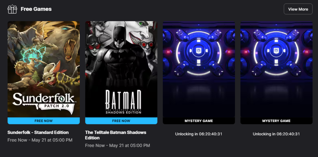 Epic Games Darmowe Gry Sunderfolk Batman shadows edition